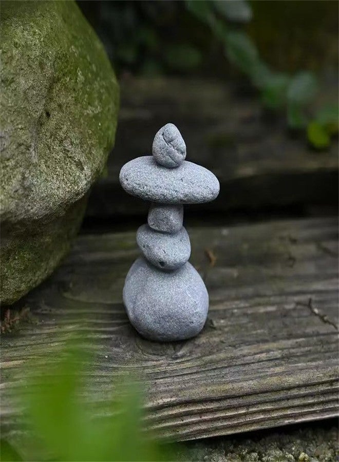 livelyfish Balanced Stones Statue Aquarium Rock Decor 3.4" Stacked Rock Figurines for Fish Tank Zen Garden Bonsai Accessories Micro Landscape Decorations,S - Image 3